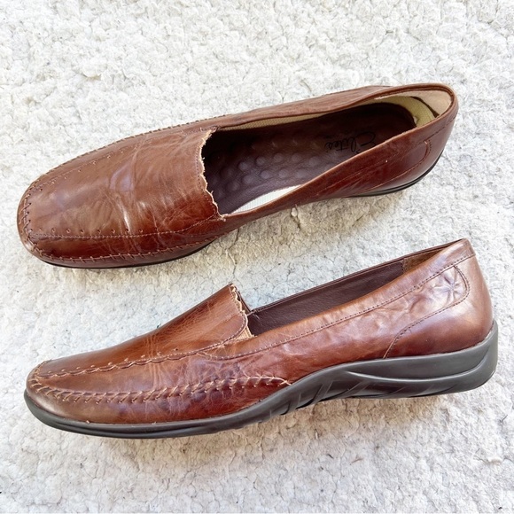 Walking Cradles Elite Brown Leather Slip On ELITE TIPPY Square Toed Loafers - Picture 1 of 14